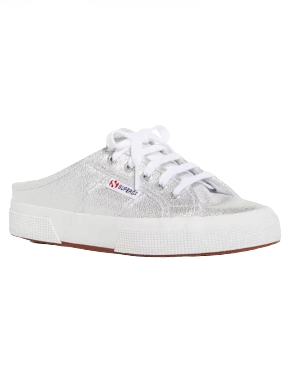 Superga Silver Metallic Slip On Mule Sneaker Size 41.5 / 10